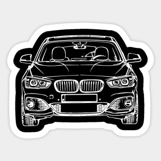 White F20 Car Sketch Art Sticker